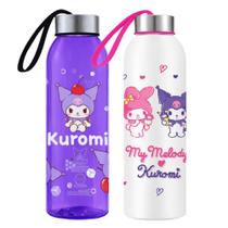 Kit 2 Garrafinha de Água Squeeze Tampa Inox e Alça 800ml Personagens