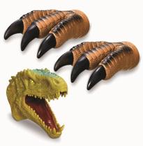 kit 2 Garras + 1 Fantoche TIRANOSSAURO de mão Boneco Dinossauro Rex - Adijomar Brinquedo