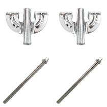 Kit 2 Garras Bumbo Cromado 12.1 + 2 Parafusos 110mm x 6mm - Spanking