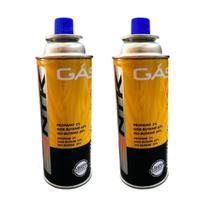 Kit 2 Gás Refil Lata Maçarico Fogareiro Butano Propano 227G