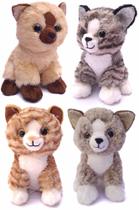 Kit 2 Gato De Pelúcia Olho Com Brilho 20cms - Cores Sortidas