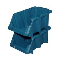 Kit 2 Gaveta Plastica Bin N5 Azul Empilhavel