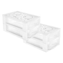 Kit 2 Gaveteiro Médio Para Organizar Com 2 Gavetas Transparente Kit 2 Gaveteiro Médio Para Organizar Com 2 Gavetas Transparente