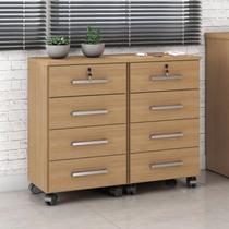 Kit 2 Gaveteiros 4 Gavetas com Rodízios e Chave Gávea Kit 2 Gaveteiros 4 Gavetas com Rodízios e Chave Gávea