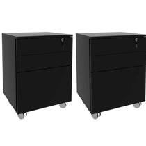 Kit 2 Gaveteiros com Chave 3 Gavetas Charme