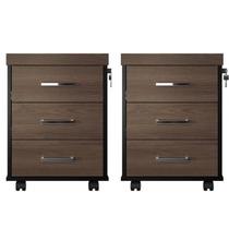 Kit 2 Gaveteiros Executivo 3 Gavetas com Rodinhas e Chave para Escritório Kit 2 Gaveteiros Executivo 3 Gavetas com Rodinhas e Chave para Escritório