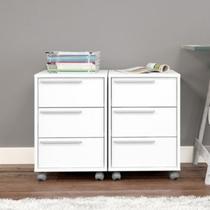 Kit 2 Gaveteiros para Escritório com Rodízio com 3 Gavetas Maia Kit 2 Gaveteiros para Escritório com Rodízio com 3 Gavetas Maia