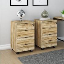 Kit 2 Gaveteiros Volantes 4 Gavetas Kugv44 Kuadra Espresso Móveis Kit 2 Gaveteiros Volantes 4 Gavetas Kugv44 Kuadra Espresso Móveis