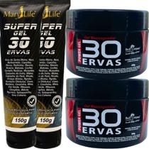 Kit 2 Gel 30 Ervas Power 300g + 2 Super Gel 30 Ervas 150g