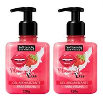 Kit 2 Gel Aromatizante Sensual Beijável para Virilha e Corpo Fragrância de Morango com Creme Soft Be Kit 2 Gel Aromatizante Sensual Beijável para Virilha e Corpo Fragrância de Morango com Creme Soft Be