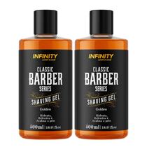 Kit 2 Gel Barbear Shaving Gel Infinity Looks Golden 500ml