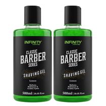 Kit 2 Gel Barbear Shaving Gel Infinity Looks Lemon 500ml