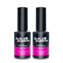 Kit 2 Gel Base Transparente Unha De Gel 10Ml Arte Sedução