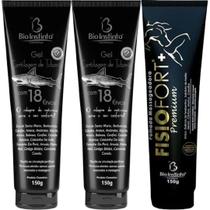 Kit 2 Gel Cartilagem de Tubarão Com 18 Ervas 150g + 1 Pomada Massageadora Fisiofort Premium Kit 2 Gel Cartilagem de Tubarão Com 18 Ervas 150g + 1 Pomada Massageadora Fisiofort Premium