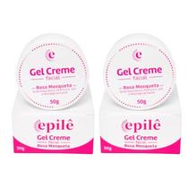 Kit 2 Gel Creme Facial Rosa Mosqueta 50G - Epilê Kit 2 Gel Creme Facial Rosa Mosqueta 50G - Epilê