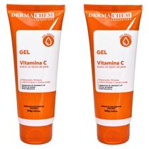 Kit 2 Gel Facial Vitamina C+E Todo Tipo Pele Dermachem 100g