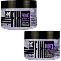 Kit 2 Gel Fixador Capilar Profissional Efeito Pedra Alta Fixação E Resistencia Yama 300g