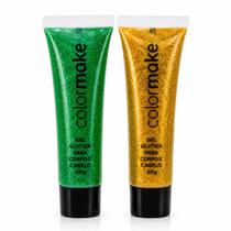 Kit 2 Gel Glitter Cabelo Corpo 30g Verde Amarelo Brasil Copa Kit 2 Gel Glitter Cabelo Corpo 30g Verde Amarelo Brasil Copa