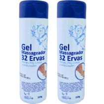 Kit 2 Gel Massageador 32 Ervas 220g Pernas Costas e Articulações