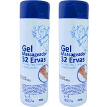 Kit 2 Gel Massageador 32 Ervas 220g Pernas e Articulações