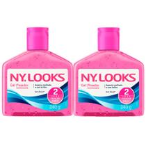 Kit 2 Gel Ny Looks Fixação Forte 2 Sem Álcool com 240g