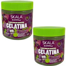 Kit 2 Gelatina Capilar Uva Skala Proteção Térmica 550g