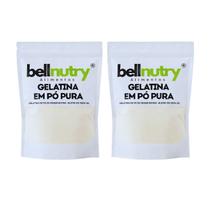 Kit 2 Gelatinas Colageno Sem Sabor Pura E Incolor 500g Bellnutry alimentos