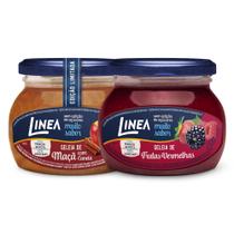 Kit 2 Geleias Linea Sabores Maçã com Canela e Frutas Vermelhas de 230g Zero Sem Açucares Kit 2 Geleias Linea Sabores Maçã com Canela e Frutas Vermelhas de 230g Zero Sem Açucares