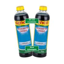 Kit 2 Genco Algicida de Choque Elimina Algas e Água Verde Produto Para Piscinas Limpeza
