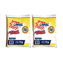 Kit 2 Gesso Rápido Estuque Artesanato Linhal 1kg Cada