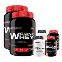 Kit 2 Giant Whey 900G+ 2 Power Creatina 100G+ 2 Bcaa