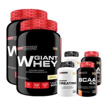 Kit 2 Giant Whey 900G+ 2 Power Creatina 100G+ 2 Bcaa