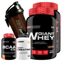 Kit 2 Giant Whey 900G+ Bcaa 4,5 100G+ Power Creatina 100G
