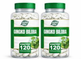 Kit 2 Ginkgo Biloba Premium 240 cápsulas 500mg Nutri Life Kit 2 Ginkgo Biloba Premium 240 cápsulas 500mg Nutri Life
