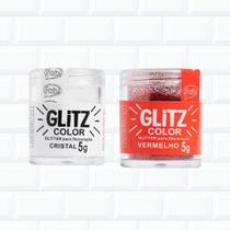 Kit 2 Glitter Decoração Bolo Doces Vermelho Cristal Aliment