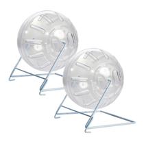 Kit 2 Globo Acrílico Hamster Rato Pequena Suporte Arame