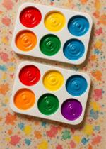 Kit 2 Godês Yins Escolar Pintura Aquarela 6 Compartimentos