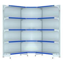 Kit 2 gôndolas new premium 1,70m branca parede 40/30 + canto 40/30