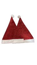Kit 2 Gorro Natal Glitter Touca De Papai Mamãe Noel Brilho