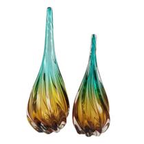 Kit 2 Gotas Decorativas de Murano - Laradore Verde e Âmbar