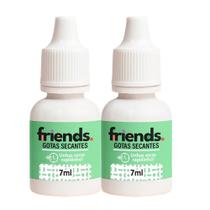 Kit 2 Gotas Secante de Esmalte de Unha com Disiloxane Secador Rápido 7ml Friends