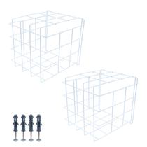 Kit 2 Grades De Proteção Tipo Gaiola Quadrada Para Câmera De Segurança Reforçada + Kit Buchas E Parafusos De Fixação