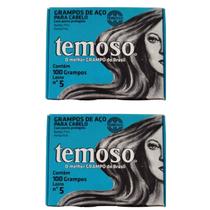 Kit 2 Grampo De Aço Para Cabelos Nº 5 Loiro 100Un - Teimoso