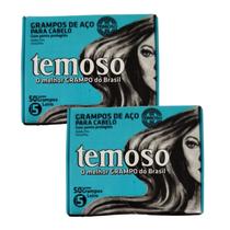 Kit 2 Grampo De Aço Para Cabelos Nº 5 Loiro 50Un - Teimoso