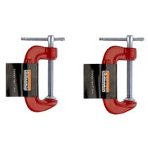 Kit 2 Grampo Fixação Marcenaria Tipo C Leve Starfer 4"