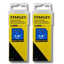 Kit 2 Grampo Grampeador Stanley Heavy Duty 6mm 1/4 Pol. Tapeceiro Marceneiro Estofado Pistola Manual