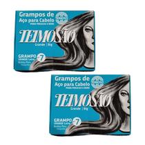 Kit 2 Grampo Teimosão Para Cabelos Nº 7 Loiro 50Un - Teimoso