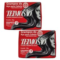 Kit 2 Grampo Teimosão Para Cabelos Nº 7 Preto 50Un - Teimoso Kit 2 Grampo Teimosão Para Cabelos Nº 7 Preto 50Un - Teimoso