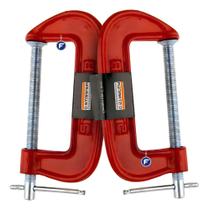 Kit 2 Grampo Tipo C Leve 3 Polegada Para Bancada Ferro 7,5cm