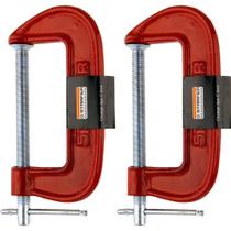 Kit 2 Grampo Tipo C Marceneiro Carpinteiro Leve 3 Polegadas